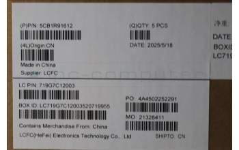 Lenovo 5CB1R91612 C-Cover with keyboard, Bulgarian, Luna Grey, UMA, UK