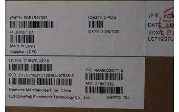 Lenovo 5CB1R97093 C-Cover with keyboard, Spanish, Luna Grey, UMA, UK