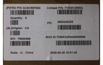 Lenovo 5CB1R97604 C-Cover with keyboard, Italian, Tidal Teal, UK