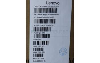 Lenovo 5CB1R99753 C-Cover with keyboard, Hebrew, Seashell, Non-FingerPrint, Puresight Logo, US