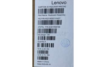Lenovo 5CB1R99758 C-Cover with keyboard, German, Seashell, Non-FingerPrint, Non-Puresight Logo, UK
