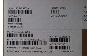 Lenovo 5CB1R99809 C-Cover with keyboard, French, Black, US