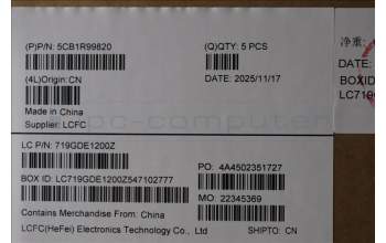 Lenovo 5CB1R99820 C-Cover with keyboard, Nordic, Black, UK