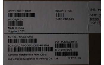 Lenovo 5CB1R99821 C-Cover with keyboard, Portuguese, Black, UK