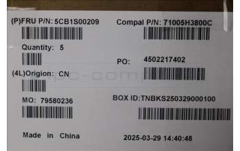 Lenovo 5CB1S00209 C-Cover with keyboard, English, Tidal Teal, Puresight Logo, US