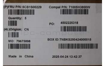 Lenovo 5CB1S00229 C-Cover with keyboard, Hungarian, Tidal Teal, Puresight Logo, UK