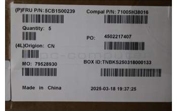 Lenovo 5CB1S00239 C-Cover with keyboard, English, Tidal Teal, Non-Puresight Logo, US