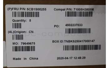 Lenovo 5CB1S00255 C-Cover with keyboard, Nordic, Tidal Teal, Non-Puresight Logo, UK