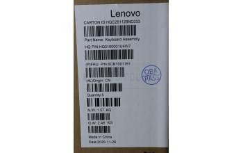 Lenovo 5CB1S01181 C-Cover with keyboard, Russian, Luna Grey, Backlight, Non-FingerPrint, US