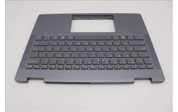 Lenovo 5CB1S02767 C-Cover with keyboard, US English Euro, Luna Grey, Backlight, Non-FingerPrint, US