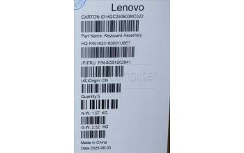 Lenovo 5CB1S02841 C-Cover with keyboard, Italian, Cosmic Blue, Backlight, Non-FingerPrint, UK