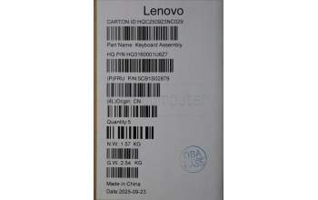 Lenovo 5CB1S02879 C-Cover with keyboard, Belgian, Cosmic Blue, Backlight, Non-FingerPrint, UK