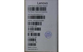 Lenovo 5CB1S02883 C-Cover with keyboard, Slovenian, Cosmic Blue, Backlight, Non-FingerPrint, UK