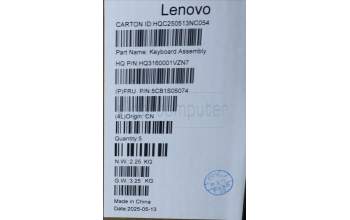 Lenovo 5CB1S05074 C-Cover with keyboard, UK English, Luna Grey, Backlight, Non-FingerPrint, UK