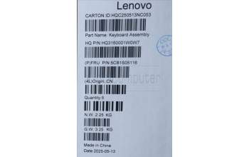 Lenovo 5CB1S05116 C-Cover with keyboard, German, Cosmic Blue, Backlight, Non-FingerPrint, UK