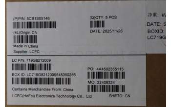 Lenovo 5CB1S05146 C-Cover with keyboard, US English Euro, Luna Grey, Non-Backlight, FingerPrint, US