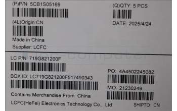 Lenovo 5CB1S05169 COVER Upper Case ASM_UKE L 83N3LG NBL FP