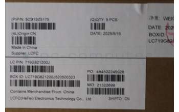 Lenovo 5CB1S05175 C-Cover with keyboard, Czech Slovakian, Luna Grey, Backlight, FingerPrint, UK