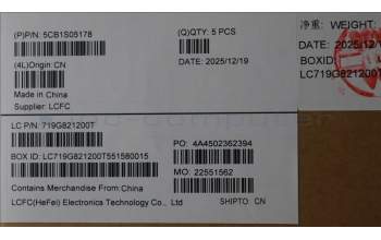 Lenovo 5CB1S05178 C-Cover with keyboard, French, Luna Grey, Backlight, FingerPrint, US