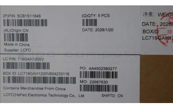 Lenovo 5CB1S11846 C-Cover with keyboard, English, Glacier White, RGB Backlight, US