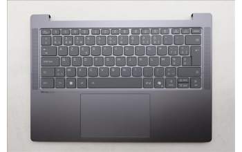 Lenovo 5CB1S11855 C-Cover with keyboard, Belgian, Luna Grey, Backlight, UK