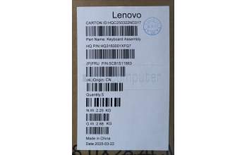 Lenovo 5CB1S11863 C-Cover with keyboard, German, Luna Grey, Backlight, UK