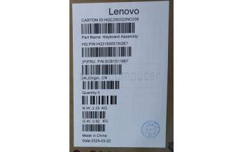 Lenovo 5CB1S11887 C-Cover with keyboard, Czech Slovakian, Cosmic Blue, Backlight, UK