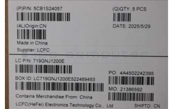 Lenovo 5CB1S24057 C-Cover with keyboard, US English Euro, Eclipse Black, RGB Backlight, Anodizing Sandblasting, US