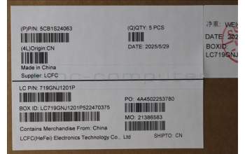 Lenovo 5CB1S24063 C-Cover with keyboard, Hebrew, Eclipse Black, RGB Backlight, Anodizing Sandblasting, US