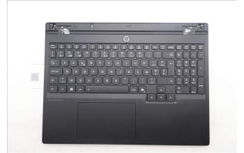 Lenovo 5CB1S24082 C-Cover with keyboard, Belgian, Eclipse Black, White Backlight, Anodizing Sandblasting, UK