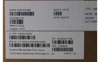 Lenovo 5CB1S31066 C-Cover with keyboard, French, Eclipse Black, White Backlight, Painting, US