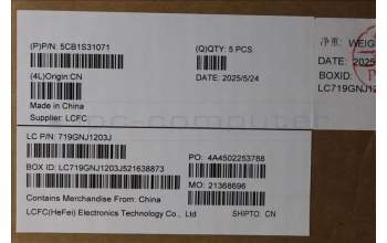 Lenovo 5CB1S31071 C-Cover with keyboard, Hebrew, Eclipse Black, White Backlight, Painting, US