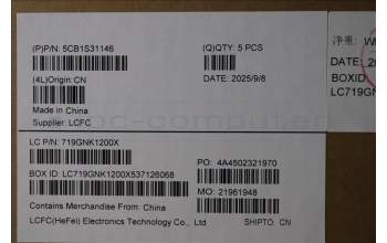 Lenovo 5CB1S31146 C-Cover with keyboard, Hebrew, Eclipse Black, RGB Backlight, US