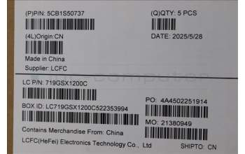 Lenovo 5CB1S50737 C-Cover with keyboard, French, Glacier white, US