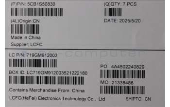 Lenovo 5CB1S50830 A-Cover, 83L0, GLG