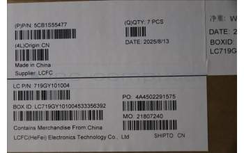 Lenovo 5CB1S55477 B-COVER, MPV60, RGB Camera_ASSY