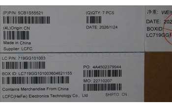 Lenovo 5CB1S55521 FRU D_COVER_SUB_ASSY_AL_GARY