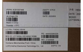 Lenovo 5CB1S57448 C-Cover with keyboard, German, Eclipse Black, White Backlight, UK