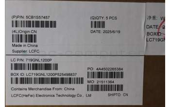 Lenovo 5CB1S57457 C-Cover with keyboard, Nordic, Eclipse Black, White Backlight, UK