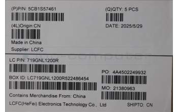 Lenovo 5CB1S57461 C-Cover with keyboard, Spanish, Eclipse Black, White Backlight, UK