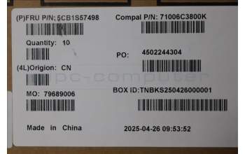 Lenovo 5CB1S57498 LCD Cover, 83JE, W/Antenna, T32, 5M Camera, WW