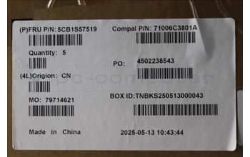 Lenovo 5CB1S57519 C-Cover with keyboard, French, White Backlight, US