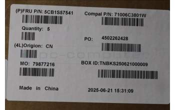 Lenovo 5CB1S57541 C-Cover with keyboard, UK English, RGB Backlight, UK