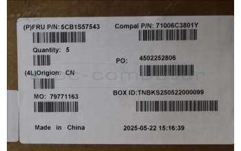 Lenovo 5CB1S57543 C-Cover with keyboard, Spanish, RGB Backlight, UK