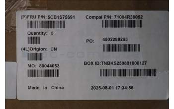 Lenovo 5CB1S75691 C-Cover with keyboard, French, Seashell, Non-Puresight Logo, US