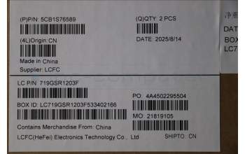 Lenovo 5CB1S76589 C-Cover with keyboard, Belgian, Eclipse Black, White Backlight, Anodizing Sandblasting, UK