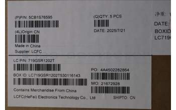 Lenovo 5CB1S76595 C-Cover with keyboard, French, Eclipse Black, White Backlight, Anodizing Sandblasting, US