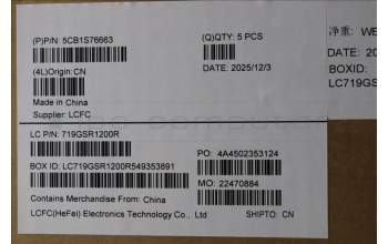 Lenovo 5CB1S76663 C-Cover with keyboard, Italian, Eclipse Black, White Backlight, Painting, UK