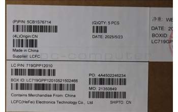 Lenovo 5CB1S76714 C-Cover with keyboard, US English Euro, Eclipse Black, RGB Backlight, US