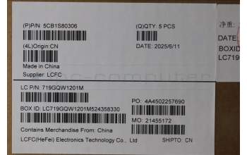 Lenovo 5CB1S80306 C-Cover with keyboard, Belgian, Luna Grey, Non-FingerPrint, UK